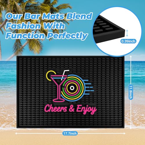 Neon Tiki Black Bar Mat 18 x 12 Inch