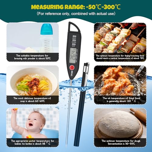 10 Set Digital Food Thermometer Long Probe Instant (10 Count)