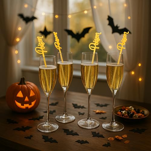 30 Pcs Halloween Swizzle Sticks Poison Fall Drink Stirrers