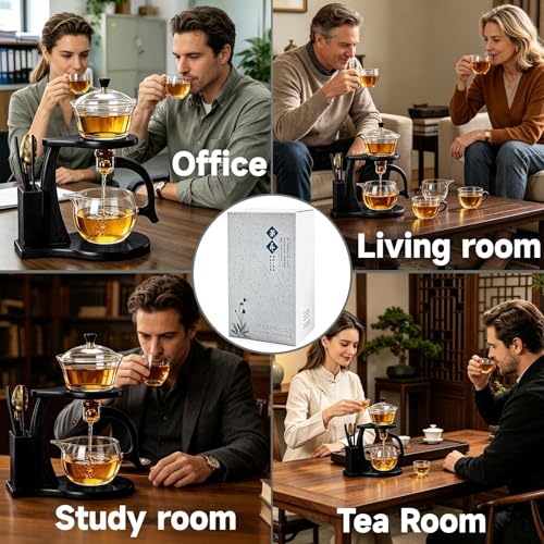 Lazy Gong Fu Tea Set Semi Automatic Magnetic Glass Teapot