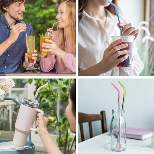 18Pcs Silicone Straw Tips and Pedestals Rubber Tips for Metal Straws (18 Count)