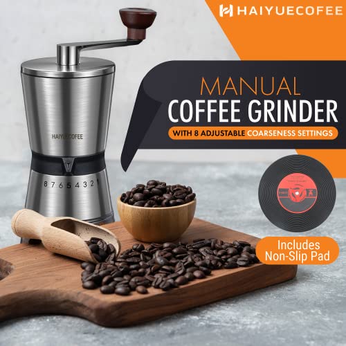Manual Coffee Grinder with 8 Adjustable Coarseness Settings