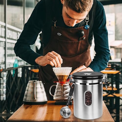 2800ML Airtight Coffee Canister with Date Tracker&Transparent Window