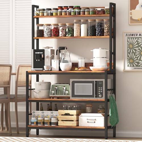 Kitchen Bakers Rack with Storage Shelves