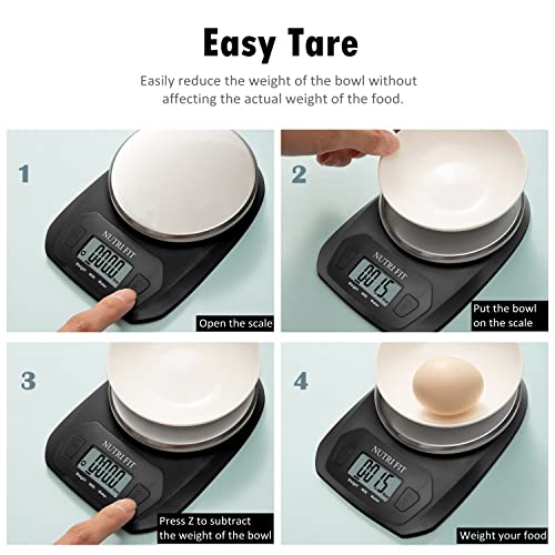 Digital Food Scale Small Kitchen Scales Weight in Grams Oz Black