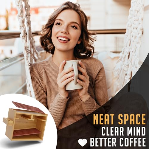 Organizer Stand for AeroPress Bamboo Coffee Caddy Original Brown