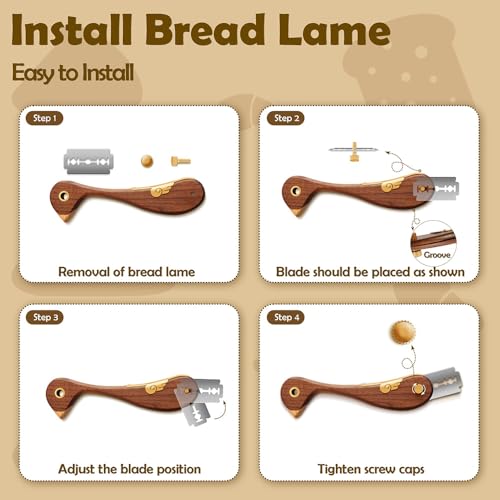 Bird Bread Lame Dough Scoring Tool with 10 Replacement Blades (10 Count)