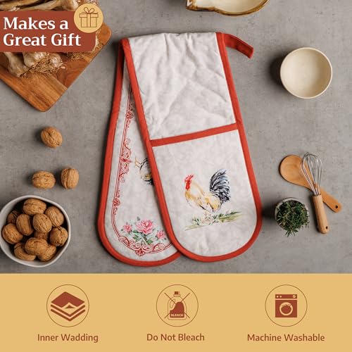 Double Oven Mitts 100% Cotton Double Oven Glove