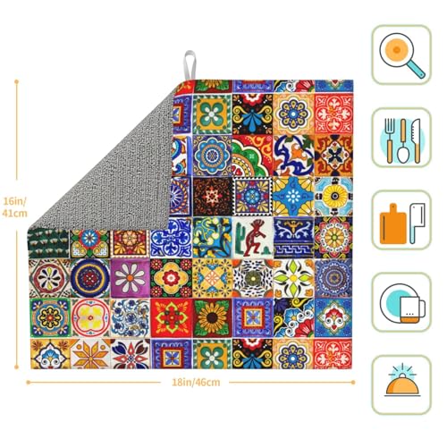 Bohemian Chic Floral Dish Drying Mat
