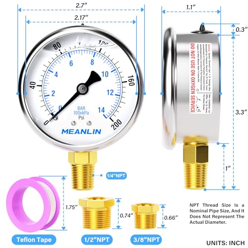 0~200Psi Stainless Steel 1