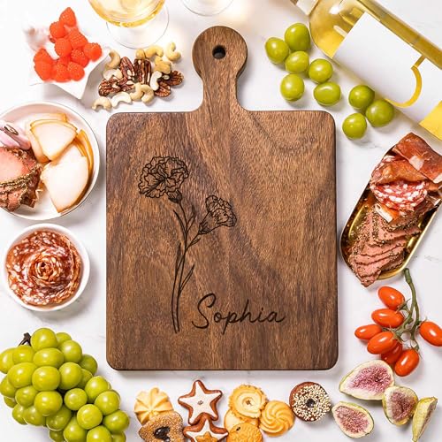 Personalized Birth Flower Cutting Board