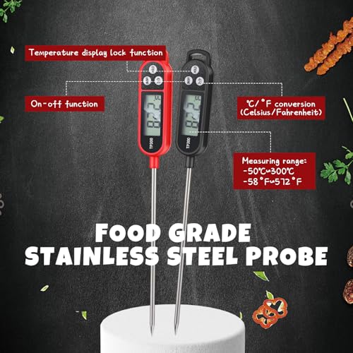 6 Pcs Food Thermometer Instant Read Probe BBQ