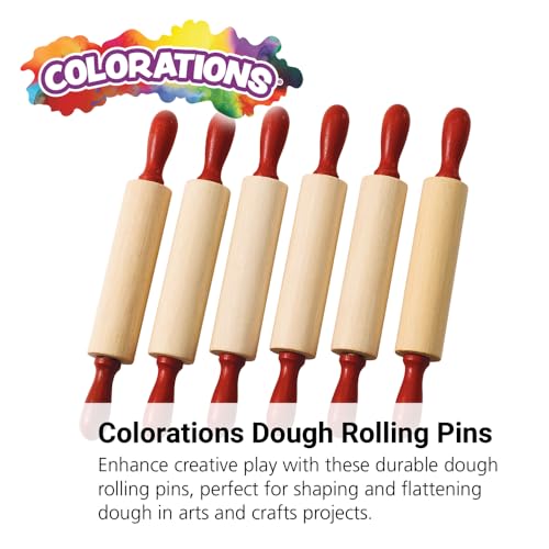 Natural Wood Rolling Pins for Kids (6 Count)