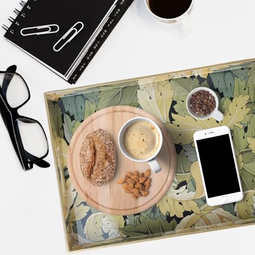 Plastic Serving Tray with Handles for Coffee Table