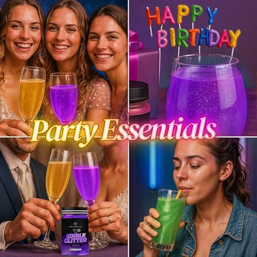 Violet Edible Glitter for Drinks 15g