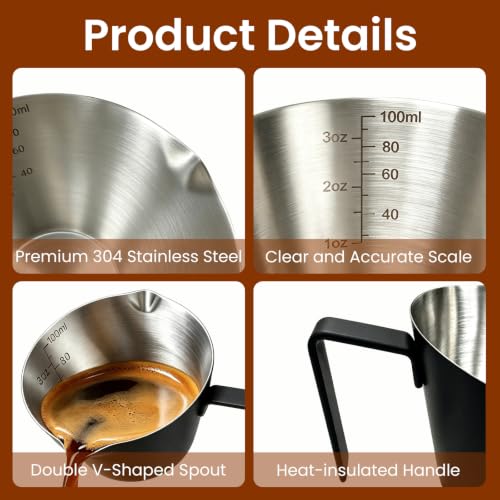 2 Pc Stainless Steel Espresso Shot Cups