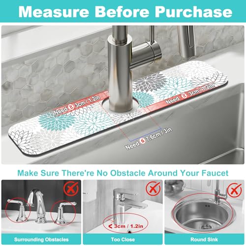 2PCS 17" x 32" Dish Drying Mat & 24" x 5.5" Sink Splash Guard (2 Count)