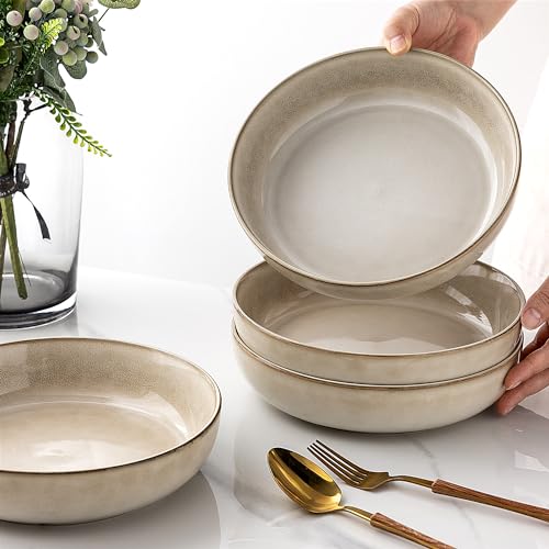 8.75'' Large Ceramic Pasta Bowls (4 Count)