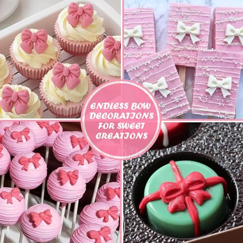 Mini Bow Silicone Molds for Candy Fondant Chocolate Clay Cake Sugar Cake Pop Decorating