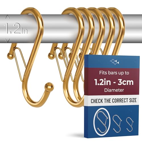 6 Pack Metal S Hooks for Hanging (6 Count)