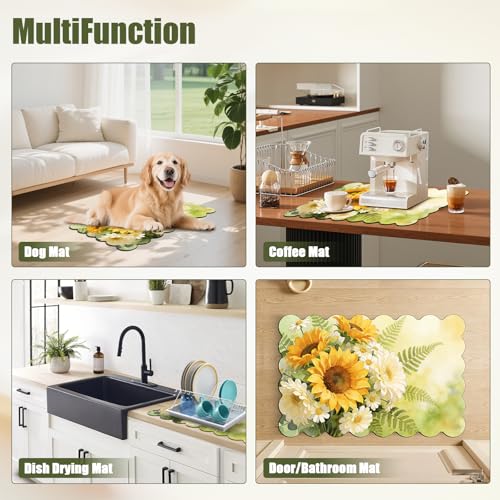 Scalloped Dish Drying Mats for Kitchen Counter