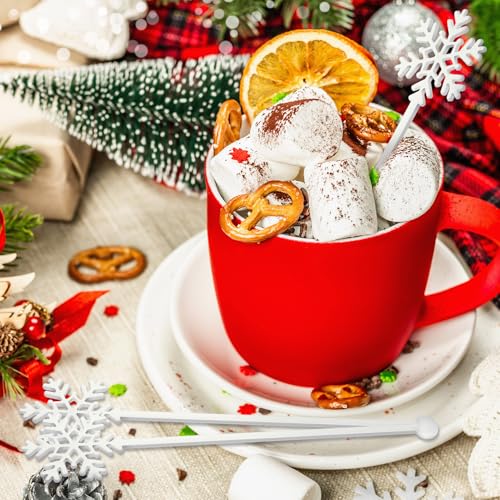 30 Pcs Christmas Drink Stirrers Snowflake Stir Sticks