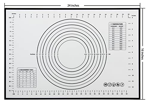 silicone pastry non stick baking mat with measurement fondant mat with three sizes for silicone baking mat