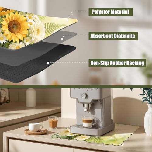 Scalloped Dish Drying Mats for Kitchen Counter
