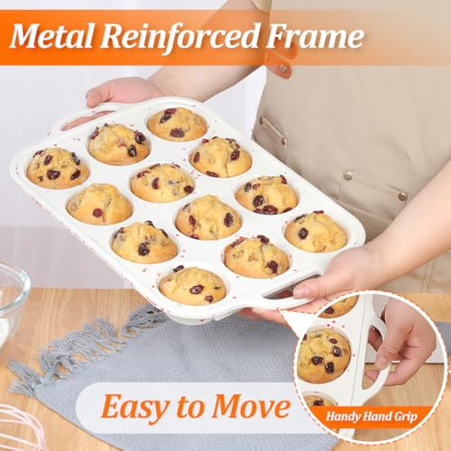 Regular Size Muffin Pan with Metal Reinforced Frame (2 Count)