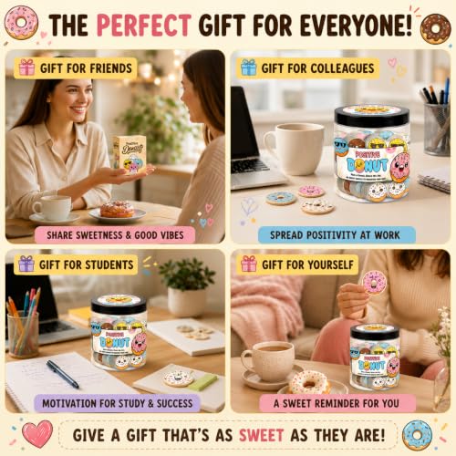 Positive Donut Jar with 60 Affirmation Cards