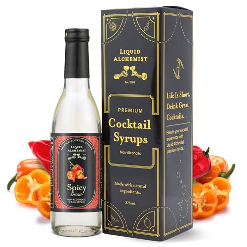 Spicy Habanero Infused Simple Syrup for Cocktails (12.7 Fl Oz)