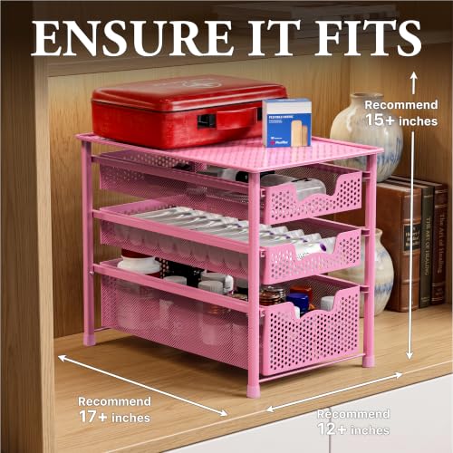 Stackable 3 Tier Sliding Basket Organizer Drawer