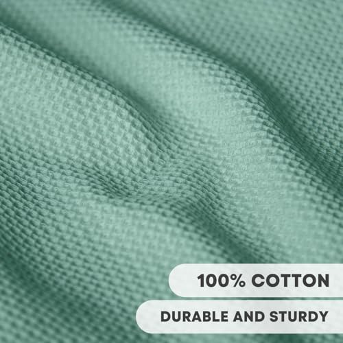100% Cotton Light Green Waffle Weave Kitchen Dish Cloths (6 Count)