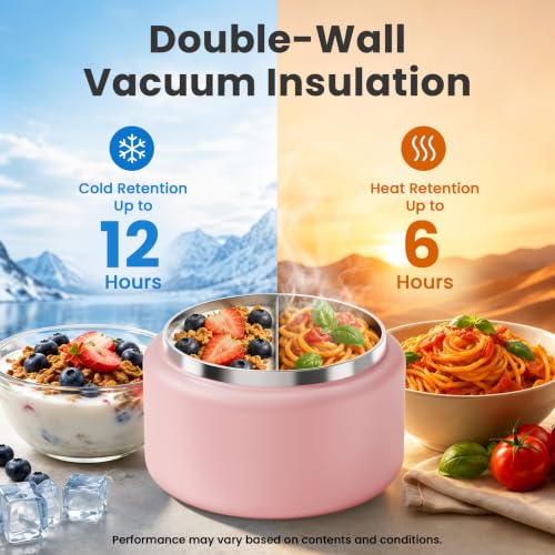 13.5oz Soup Thermo for Hot Food Kids with Buckle Lid Insulated Vacuum Food Jar Wide Mouth Leakproof Stainless Steel Lunch Container