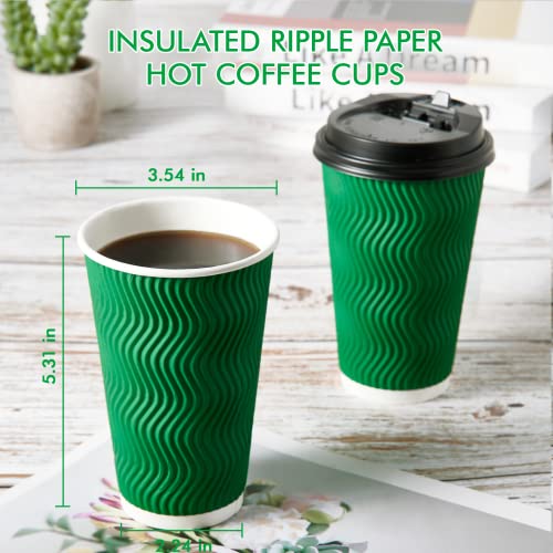 80 Count 16 oz Coffee Cups with Lids