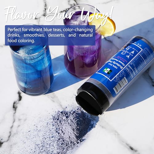 Freeze Dried Blue Butterfly Pea Flower Powder 7 Oz (7 Ounce)
