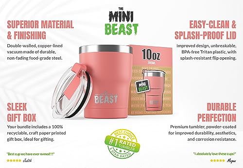 Beast 10 oz Tumbler Stainless Steel Vacuum Insulated Coffee Ice Cup Double Wall Travel Flask