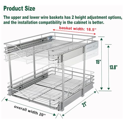2 Tier Pull Out Cabinet Organizer