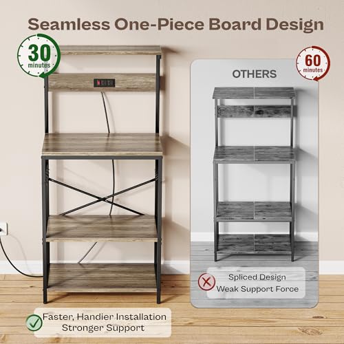 Kitchen Bakers Rack with Power Outlet