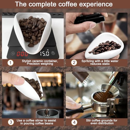 Coffee Bean Dosing Cup with RDT Spray Bottle and 6 (3 Count)