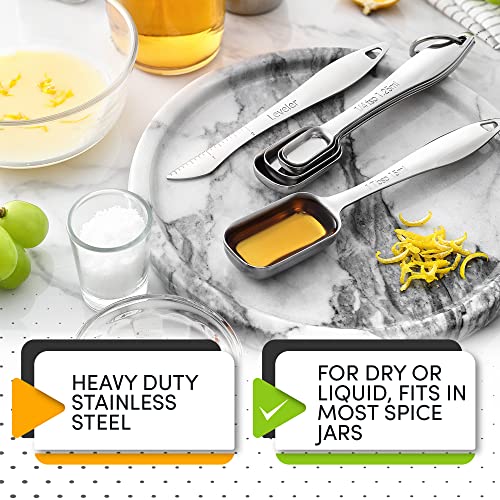 Stackable Stainless Steel Measuring Spoons Set of 6 w