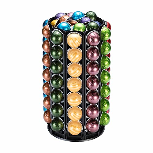 Vertuo Pod Carousel Holder 100+ Pods Capacity Black Sturdy Metal (100 Count)