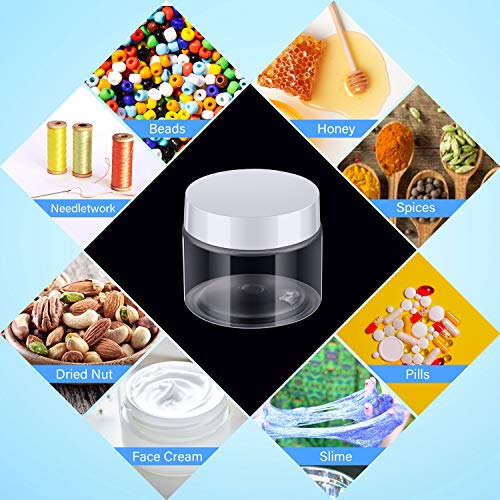4 Pcs Plastic Jars Wide Mouth with Lids