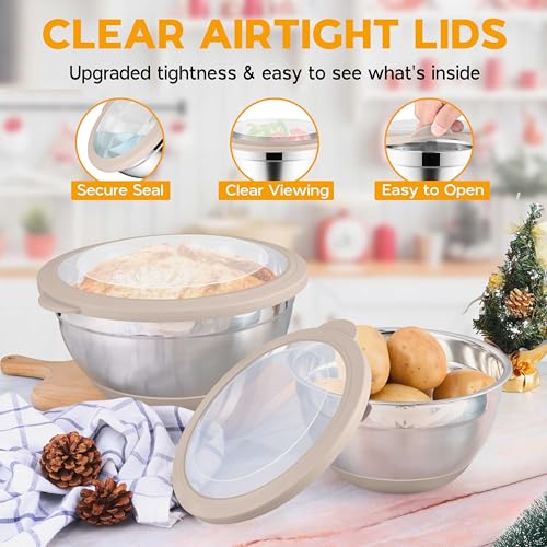 Mixing Bowls with Lids Set of 6 (9 Count)