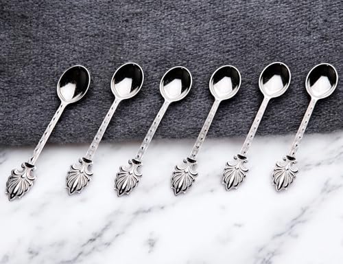 Decorative Zamac Tea Spoons Set (6 Count)