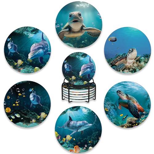 6 Pcs Coasters for Drinks with Holder