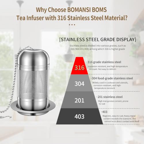 2 Pack 316 Stainless Steel Tea Infuser for Loose Tea (2 Count)