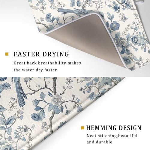 Chinoiserie Trees Dish Drying Mat for Kitchen Counter
