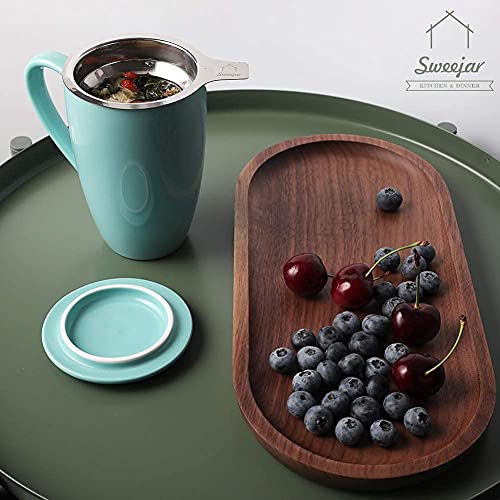 Sweejar Porcelain Tea Infuser Mug with Lid