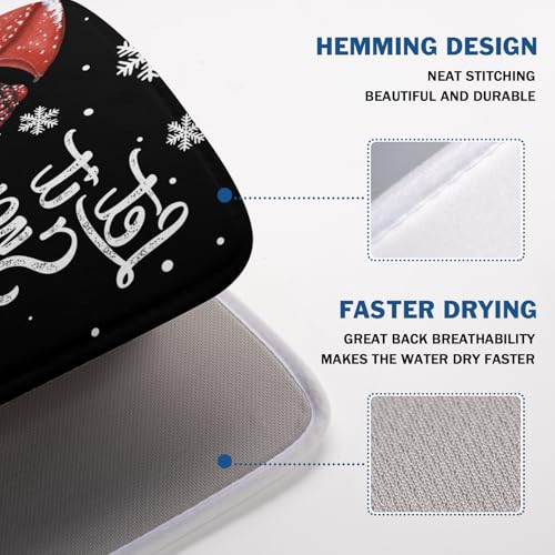 Black Snowman Dish Drying Mats for Kitchen Counter